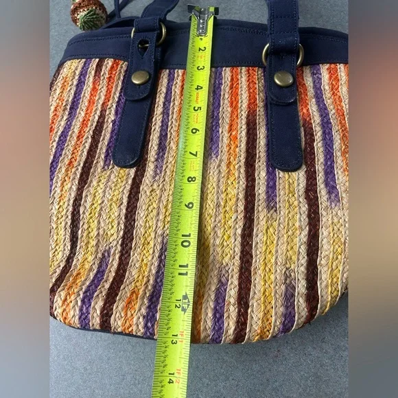 Lucky Brand canvas and straw bucket bag - Picture 9 of 12